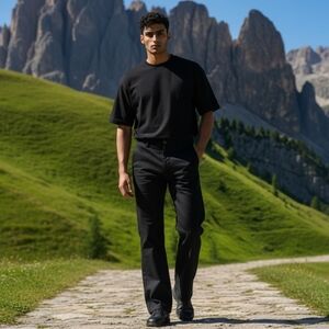 Lacoste Wool Blend Men's Classic Black Straight Leg Trouser Size 36